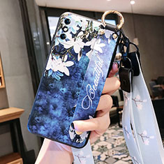 Funda Silicona Gel Goma Flores Carcasa S01 para Huawei Honor X10 Max 5G Azul