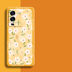 Funda Silicona Gel Goma Flores Carcasa S01 para Vivo V25 Pro 5G Amarillo