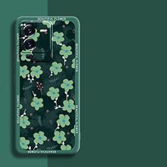 Funda Silicona Gel Goma Flores Carcasa S01 para Vivo V25 Pro 5G Verde