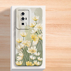 Funda Silicona Gel Goma Flores Carcasa S01 para Xiaomi Redmi K60 Pro 5G Verde