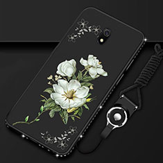 Funda Silicona Gel Goma Flores Carcasa S02 para Xiaomi Redmi 8A Negro