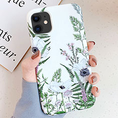 Funda Silicona Gel Goma Flores Carcasa S05 para Apple iPhone 11 Verde