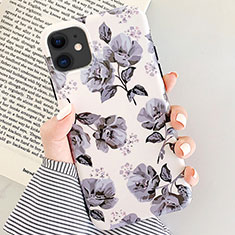 Funda Silicona Gel Goma Flores Carcasa S07 para Apple iPhone 11 Gris