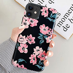 Funda Silicona Gel Goma Flores Carcasa S08 para Apple iPhone 11 Negro