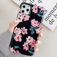 Funda Silicona Gel Goma Flores Carcasa S08 para Apple iPhone 11 Pro Negro