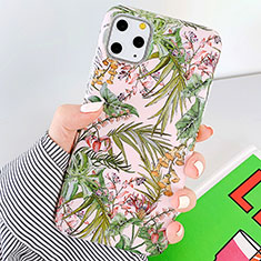 Funda Silicona Gel Goma Flores Carcasa S09 para Apple iPhone 11 Pro Max Verde