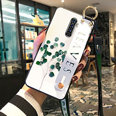 Funda Silicona Gel Goma Flores Carcasa Z01 para Oppo Reno Ace Verde