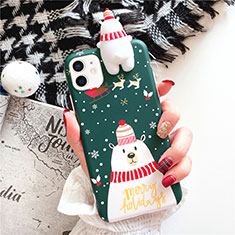 Funda Silicona Gel Goma Navidad Carcasa S02 para Apple iPhone 12 Verde