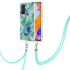 Funda Silicona Gel Goma Patron de Moda Carcasa con Acollador Cordon Lanyard Y01B para Xiaomi Redmi Note 11 Pro 4G Verde