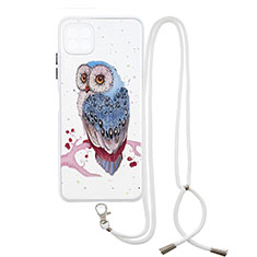 Funda Silicona Gel Goma Patron de Moda Carcasa con Acollador Cordon Lanyard Y01X para Samsung Galaxy F42 5G Multicolor