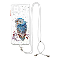 Funda Silicona Gel Goma Patron de Moda Carcasa con Acollador Cordon Lanyard Y01X para Samsung Galaxy M12 Multicolor