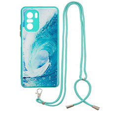 Funda Silicona Gel Goma Patron de Moda Carcasa con Acollador Cordon Lanyard Y01X para Xiaomi Mi 11i 5G Verde