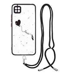 Funda Silicona Gel Goma Patron de Moda Carcasa con Acollador Cordon Lanyard Y01X para Xiaomi POCO C31 Negro