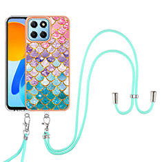 Funda Silicona Gel Goma Patron de Moda Carcasa con Acollador Cordon Lanyard Y03B para Huawei Honor X6 5G Vistoso