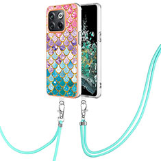 Funda Silicona Gel Goma Patron de Moda Carcasa con Acollador Cordon Lanyard Y03B para OnePlus Ace Pro 5G Vistoso