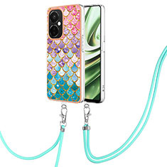 Funda Silicona Gel Goma Patron de Moda Carcasa con Acollador Cordon Lanyard Y03B para Oppo K11x 5G Vistoso