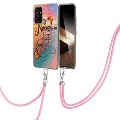 Funda Silicona Gel Goma Patron de Moda Carcasa con Acollador Cordon Lanyard Y03B para Samsung Galaxy A15 4G Multicolor