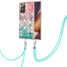 Funda Silicona Gel Goma Patron de Moda Carcasa con Acollador Cordon Lanyard Y03B para Samsung Galaxy Note 20 Ultra 5G Vistoso