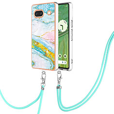 Funda Silicona Gel Goma Patron de Moda Carcasa con Acollador Cordon Lanyard Y05B para Google Pixel 7a 5G Vistoso