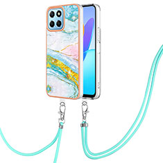 Funda Silicona Gel Goma Patron de Moda Carcasa con Acollador Cordon Lanyard Y05B para Huawei Honor 70 Lite 5G Vistoso