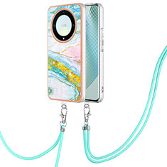 Funda Silicona Gel Goma Patron de Moda Carcasa con Acollador Cordon Lanyard Y05B para Huawei Honor Magic5 Lite 5G Vistoso