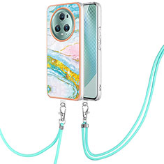 Funda Silicona Gel Goma Patron de Moda Carcasa con Acollador Cordon Lanyard Y05B para Huawei Honor Magic5 Pro 5G Vistoso