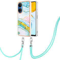 Funda Silicona Gel Goma Patron de Moda Carcasa con Acollador Cordon Lanyard Y05B para Huawei Honor X7 Vistoso