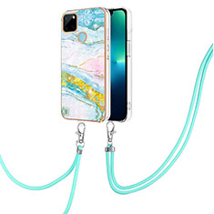 Funda Silicona Gel Goma Patron de Moda Carcasa con Acollador Cordon Lanyard Y05B para Realme C21Y Vistoso