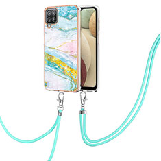 Funda Silicona Gel Goma Patron de Moda Carcasa con Acollador Cordon Lanyard Y05B para Samsung Galaxy A12 Vistoso