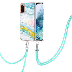 Funda Silicona Gel Goma Patron de Moda Carcasa con Acollador Cordon Lanyard Y05B para Samsung Galaxy S20 5G Vistoso