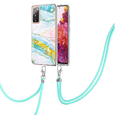 Funda Silicona Gel Goma Patron de Moda Carcasa con Acollador Cordon Lanyard Y05B para Samsung Galaxy S20 FE (2022) 5G Vistoso