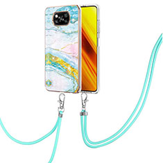 Funda Silicona Gel Goma Patron de Moda Carcasa con Acollador Cordon Lanyard Y05B para Xiaomi Poco X3 NFC Vistoso