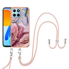 Funda Silicona Gel Goma Patron de Moda Carcasa con Acollador Cordon Lanyard Y07B para Huawei Honor 70 Lite 5G Multicolor