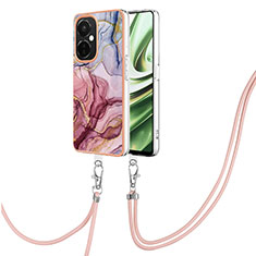 Funda Silicona Gel Goma Patron de Moda Carcasa con Acollador Cordon Lanyard Y07B para Oppo K11x 5G Multicolor