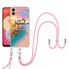 Funda Silicona Gel Goma Patron de Moda Carcasa con Acollador Cordon Lanyard YB3 para Samsung Galaxy A04 4G Multicolor