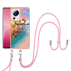 Funda Silicona Gel Goma Patron de Moda Carcasa con Acollador Cordon Lanyard YB3 para Xiaomi Civi 2 5G Multicolor