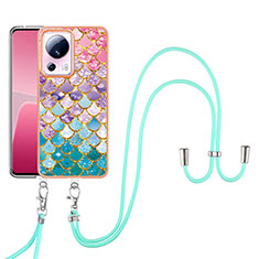 Funda Silicona Gel Goma Patron de Moda Carcasa con Acollador Cordon Lanyard YB3 para Xiaomi Civi 2 5G Vistoso