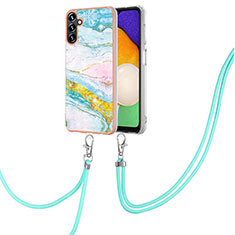 Funda Silicona Gel Goma Patron de Moda Carcasa con Acollador Cordon Lanyard YB5 para Samsung Galaxy A34 5G Vistoso