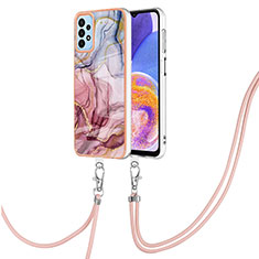 Funda Silicona Gel Goma Patron de Moda Carcasa con Acollador Cordon Lanyard YB7 para Samsung Galaxy A13 4G Multicolor