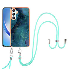 Funda Silicona Gel Goma Patron de Moda Carcasa con Acollador Cordon Lanyard YB7 para Samsung Galaxy A24 4G Verde