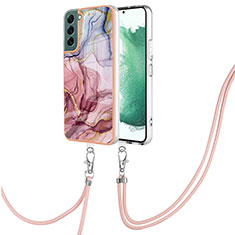 Funda Silicona Gel Goma Patron de Moda Carcasa con Acollador Cordon Lanyard YB7 para Samsung Galaxy S23 Plus 5G Multicolor