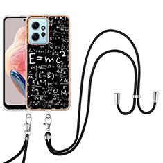 Funda Silicona Gel Goma Patron de Moda Carcasa con Acollador Cordon Lanyard YB8 para Xiaomi Redmi Note 12 4G Multicolor