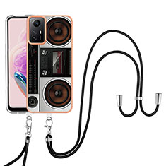 Funda Silicona Gel Goma Patron de Moda Carcasa con Acollador Cordon Lanyard YB8 para Xiaomi Redmi Note 12S Vistoso