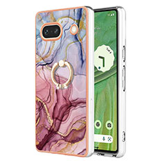 Funda Silicona Gel Goma Patron de Moda Carcasa con Anillo de dedo Soporte Y01B para Google Pixel 7a 5G Multicolor