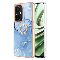 Funda Silicona Gel Goma Patron de Moda Carcasa con Anillo de dedo Soporte Y01B para OnePlus Nord CE 3 5G Azul