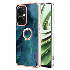 Funda Silicona Gel Goma Patron de Moda Carcasa con Anillo de dedo Soporte Y01B para OnePlus Nord CE 3 5G Verde