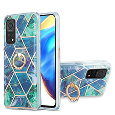 Funda Silicona Gel Goma Patron de Moda Carcasa con Anillo de dedo Soporte Y01B para Xiaomi Mi 10T 5G Verde Noche