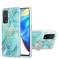 Funda Silicona Gel Goma Patron de Moda Carcasa con Anillo de dedo Soporte Y01B para Xiaomi Redmi K30S 5G Menta Verde