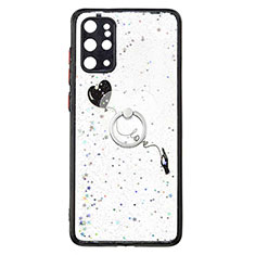 Funda Silicona Gel Goma Patron de Moda Carcasa con Anillo de dedo Soporte Y01X para Samsung Galaxy S20 Plus 5G Negro