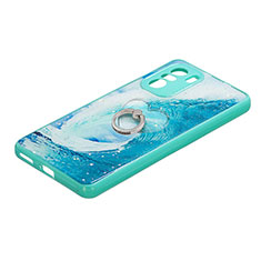 Funda Silicona Gel Goma Patron de Moda Carcasa con Anillo de dedo Soporte Y01X para Xiaomi Mi 11X 5G Verde